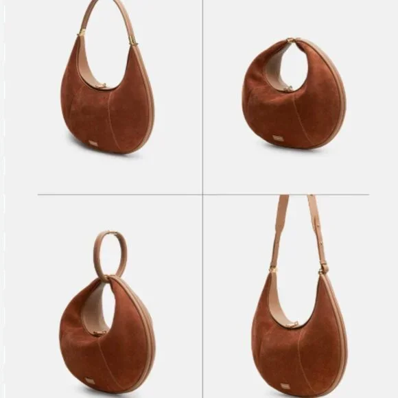 Songmont Large Luna Bag Caramel Leather & Suede New Without Tags - Picture 11 of 13